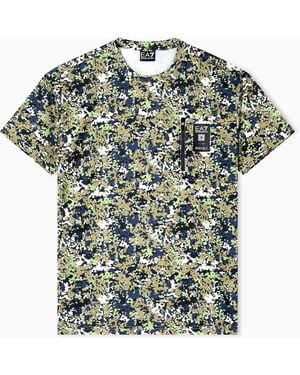 EA7 Visibility Stretch Viscose-Blend Crew-Neck T-Shirt - Green