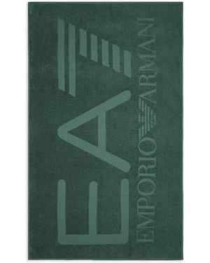 EA7 Strandtuch Aus Baumwolle Mit Logo - Grün