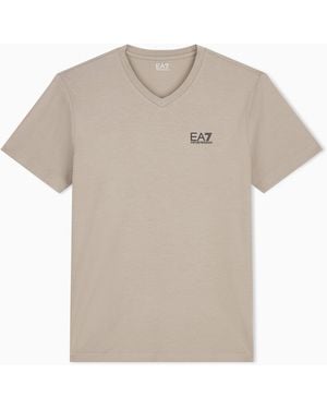 EA7 Core Identity Stretch Cotton Jersey V-Neck T-Shirt - White