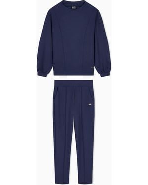 EA7 Trainingsanzug Core Lady Relax Aus Jersey Mit Oversize Fit - Blau