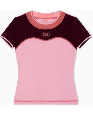 EA7 Tennis Pro Crew-Neck T-Shirt - Pink