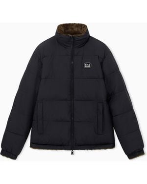 EA7 Oversized Reversible Bomber Jacket With Padding - Blue