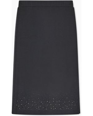 EA7 Stretch Modal Blend Midi Skirt - Black