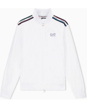 EA7 Italian Spirit Nylon Zip-Up Sweatshirt - White