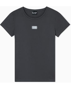 EA7 Logo Series Stretch Jersey T-Shirt - Black