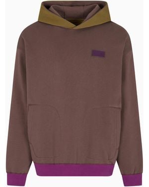 EA7 Sweatshirt 7.0 Mit Kapuze, Gefertigt Aus Baumwoll-Mischung - Braun
