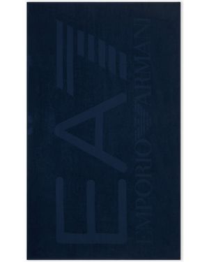 EA7 Strandtuch Aus Baumwolle Mit Logo - Blau