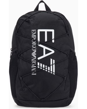 EA7 Zaino Con Logo E Cordino Elastico Frontale - Blu