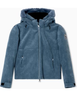 EA7 Corduroy Technical Ski Jacket With Ardor7 Padding - Blue