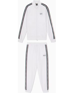 EA7 Italian Spirit Cotton-Blend Tracksuit - White