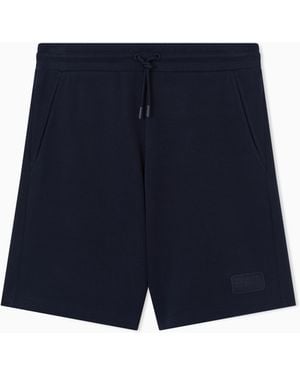EA7 Lux Identity Cotton-Blend Shorts - Blue