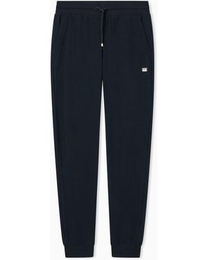 EA7 Cotton Stretch Joggers With An Elastic Waist Core Lady - Blue