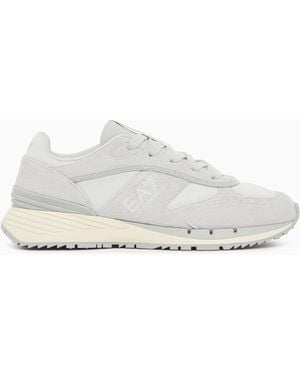 EA7 Otg And Tech Suede And Mesh Sneakers - White