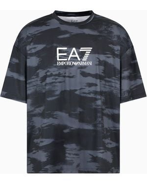 EA7 T-Shirt Con Maxi Logo Dynamic Athlete - Blu