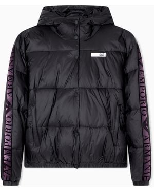 EA7 Jacke Mit Kapuze Aus Natural Ventus7-Funktionsgewebe - Schwarz