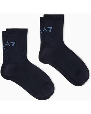 EA7 Ankle Socks With Reinforced Heel New Running Socks 2/Pack - Blue