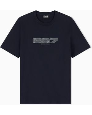 EA7 T-Shirt Graphic Series Regular Fit Cotton Jersey - Blue