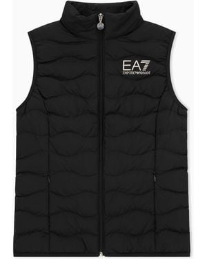 EA7 Core Lady Nylon Packable Padded Gilet - Black