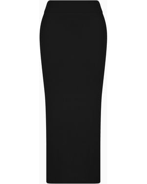 EA7 Precious Stretch Modal-Blend Long Skirt - Black