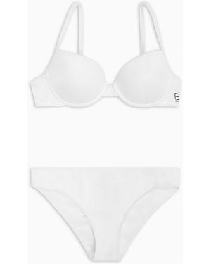 EA7 Push-Up Bralette Bikini With Logo - White