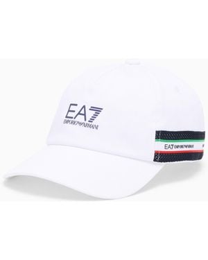 EA7 Italian Spirit Cotton Baseball Cap - White