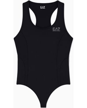 EA7 Natural Ventus7 Technical Fabric Bodysuit - Blue