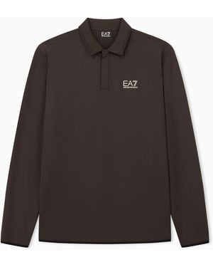 EA7 Polo Golf Pro A Manica Lunga - Marrone