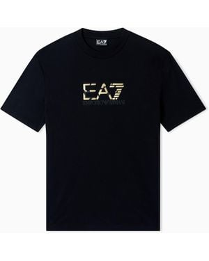 EA7 Premium Label Cotton Jersey Crew-Neck T-Shirt - Black