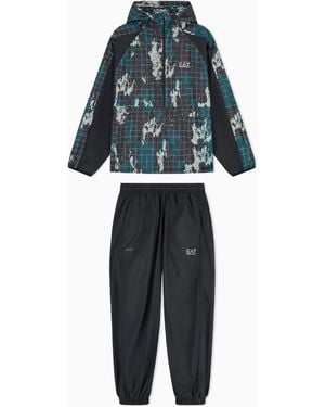 EA7 Regular Fit Hooded Tracksuit Ventus7 - Blue