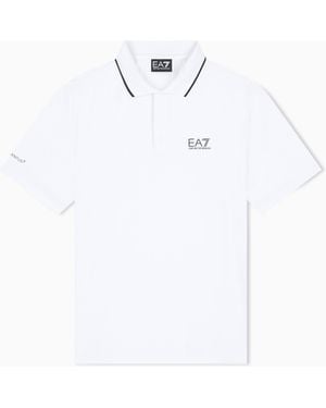EA7 Polo Shirt Tennis Pro Regular Fit With Ventus7 Technology - White