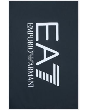 EA7 Beach Towel With Oversized Logo - Black