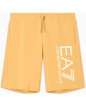 EA7 Core Identity Cotton Shorts - Yellow