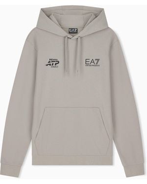 EA7 Nitto Atp Finals Cotton Hoodie - Grey