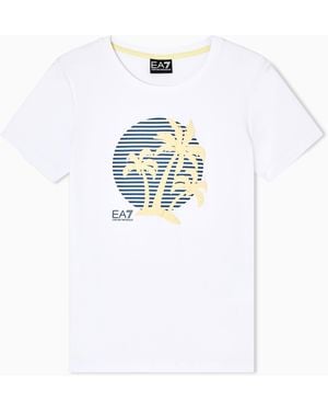 EA7 Stretch Jersey Crew-Neck T-Shirt - White