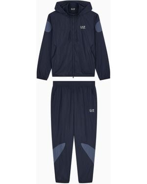 EA7 Trainingsanzug Ventus 7 Mit Kapuze Aus Polyamid - Blau