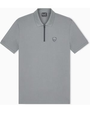 EA7 Slim-Fit Polo Shirt Premium Shield - Grey