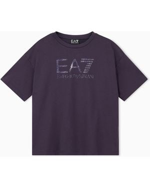 EA7 Over Fit T-Shirt Visibility Girl - Blue