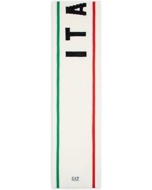 EA7 Schal Aus Wollmischung - Weiß