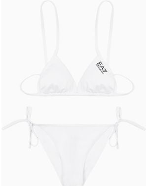 EA7 Two-Piece Bikini With Triangle Top And Ties Water Sports - White