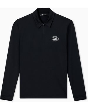EA7 Golf Pro Langarm-Poloshirt Aus Ventus7-Funktionsgewebe - Blau
