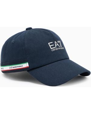 EA7 Italian Spirit Cotton Baseball Cap - Blue