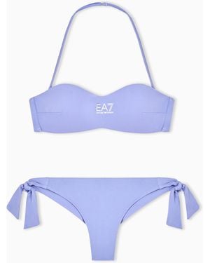 EA7 Bandeau Bikini With Logo - White