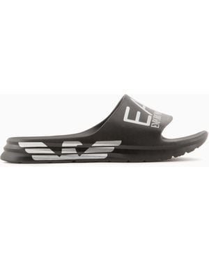 EA7 Crusher Distance Slides With Oversized Logo - White