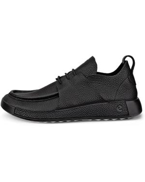 Ecco Cozmo Moccasin Nubuck Loafers - Black