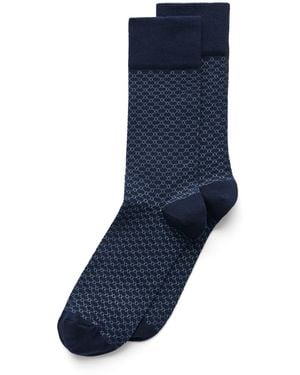 Ecco Classic Honeycomb Mid-Cut Socks - Blue