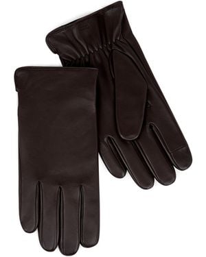 Ecco Minimal Gloves Size L Leather Mokka - Black