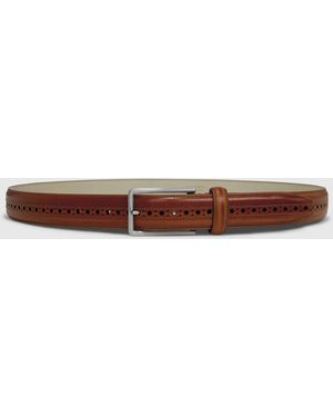 Ecco Large Formal Brogue Belt - Brown