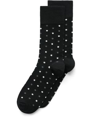 Ecco Classic Dotted Mid-Cut Socks - Black