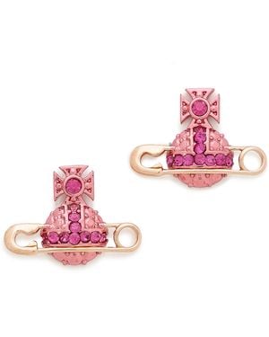 Vivienne Westwood Safety Pin Earrings - Fuchsia - Purple