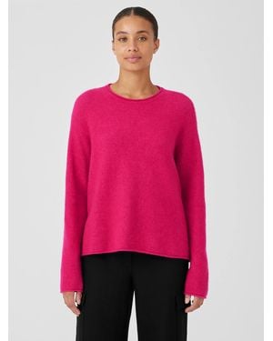 Eileen Fisher Cashmere Silk Bliss Crew Neck Top - Pink
